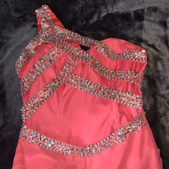 Coral Prom Dress, Formal Dress - Picture 4 of 8
